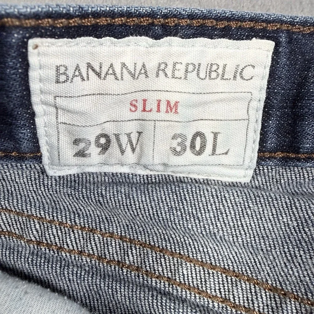 Banana Republic Mens Slim Fit Jeans 29x30 Dark Wash Blue Stretch Denim Pants